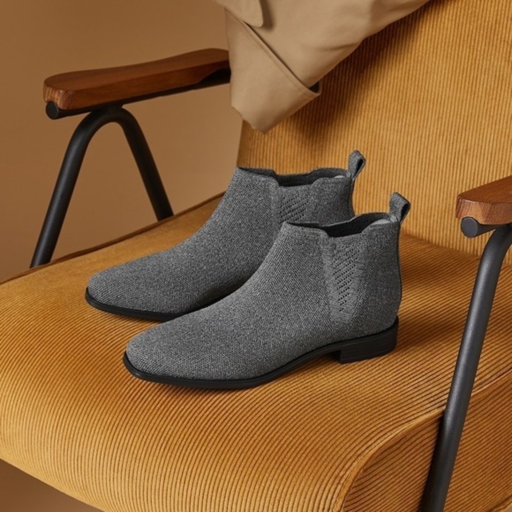 VIVAIA Gray Knit Ankle Boots Comfortable Everyday‎ Casual Booties EU/39.5 US/8.5